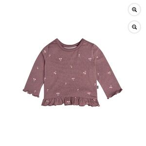 NWT Size 6-9M Plum Long Sleeve Top with Cherry Pattern